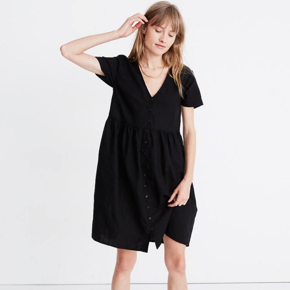 NWT Madewell Linen Blend Button-Front Dress